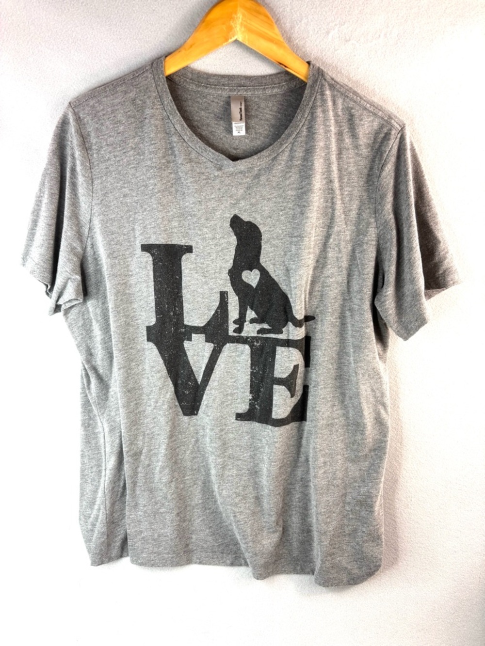 LOVE Dogs XL Gray 'LOVE' Dog Graphic Short Sleeve Tee
